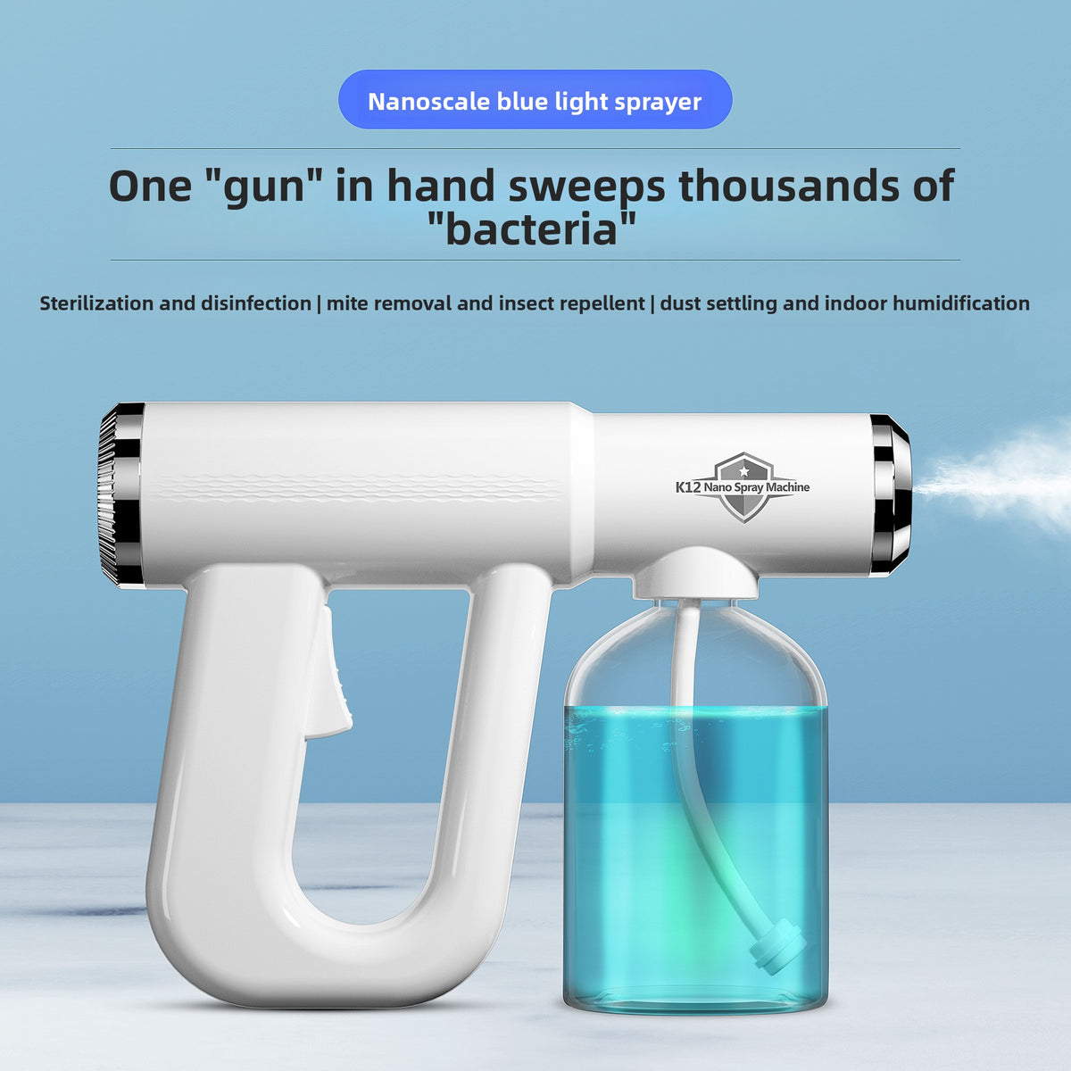 ZEVUMA K12 Rechargeable Fine Mist Sprayer with Blue Light