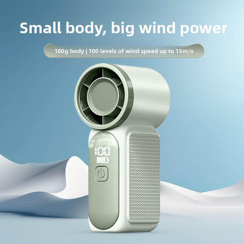 Compact USB Rechargeable Handheld Fan with Digital Display