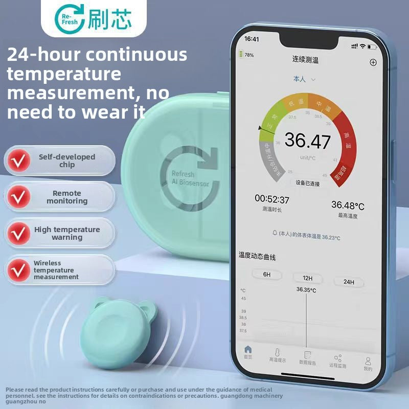 Wearable Bluetooth Underarm Thermometer with App Monitoring