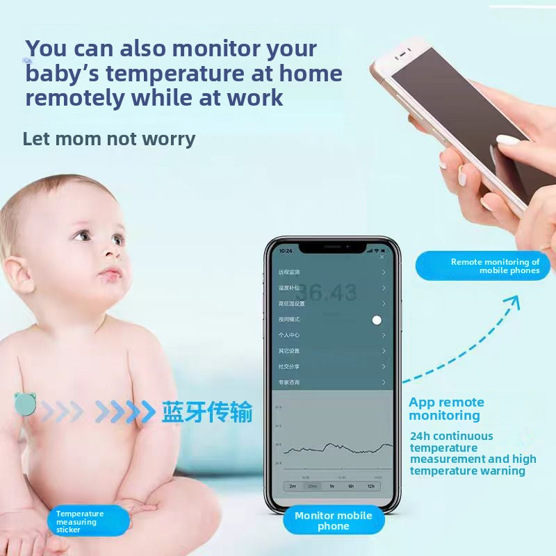 Wearable Bluetooth Underarm Thermometer with App Monitoring