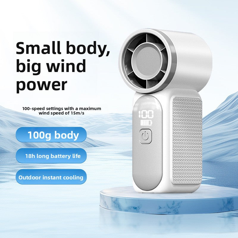 Compact USB Rechargeable Handheld Fan with Digital Display