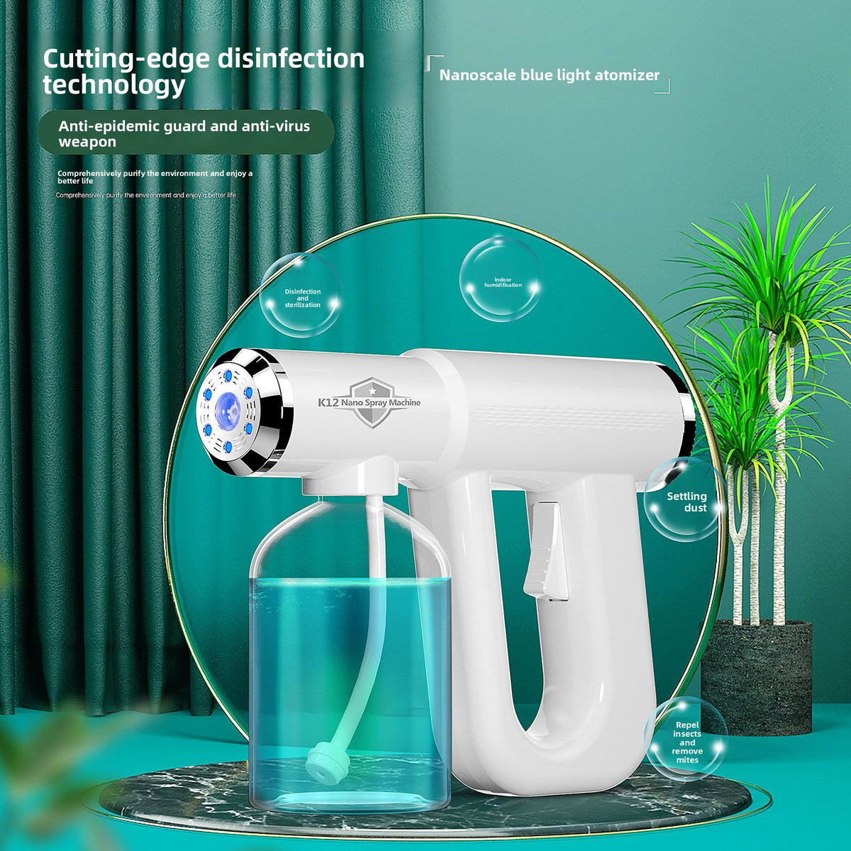 ZEVUMA K12 Rechargeable Fine Mist Sprayer with Blue Light