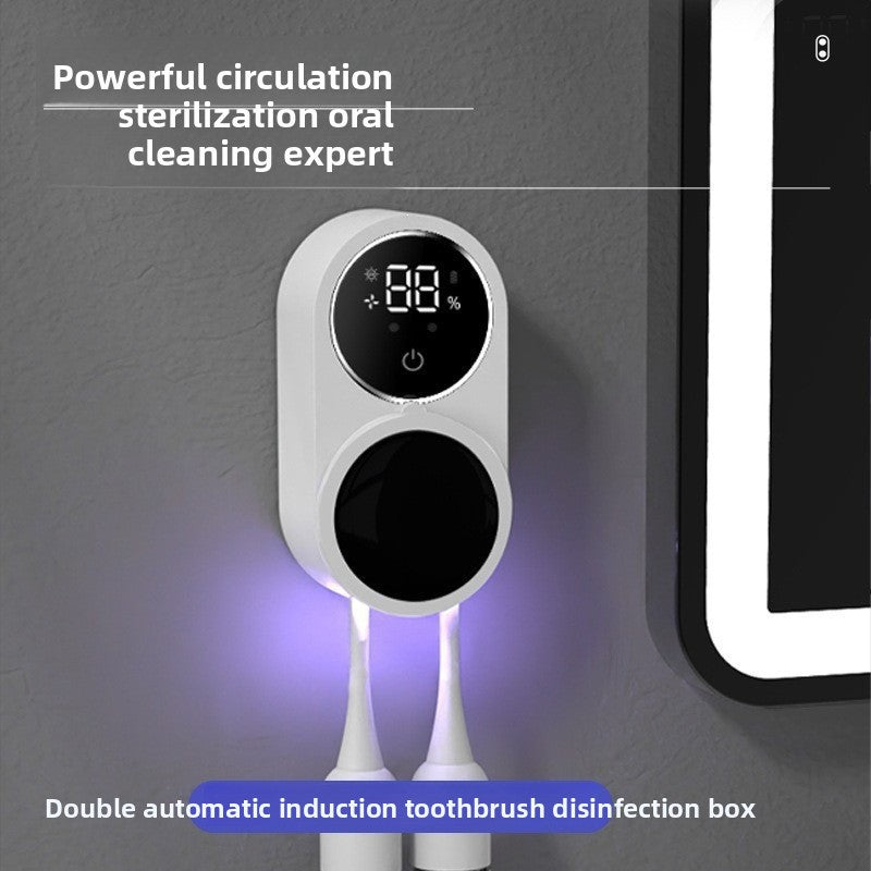 Wall-Mounted Toothbrush Holder with Sensor Cover & Display