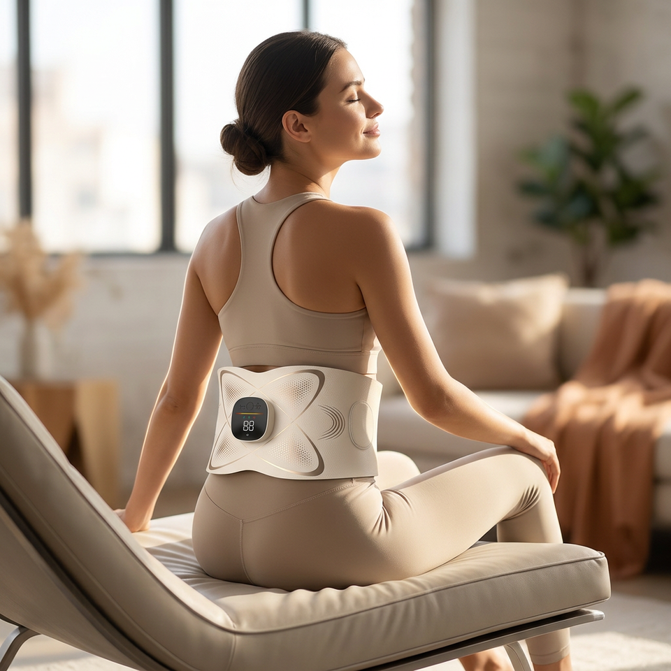 Digital Waist Massage Belt with Adjustable On-Belt Controls