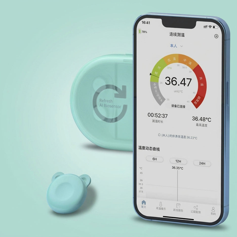 Wearable Bluetooth Underarm Thermometer with App Monitoring
