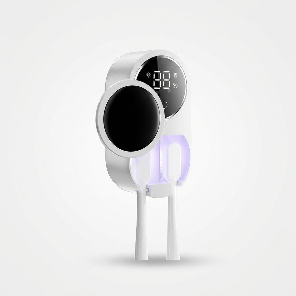 Wall-Mounted Toothbrush Holder with Sensor Cover & Display